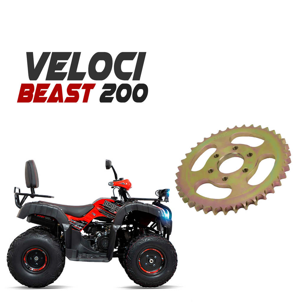 Sprocket Trasero Para Cuatrimoto Veloci Beast 200 Dorado