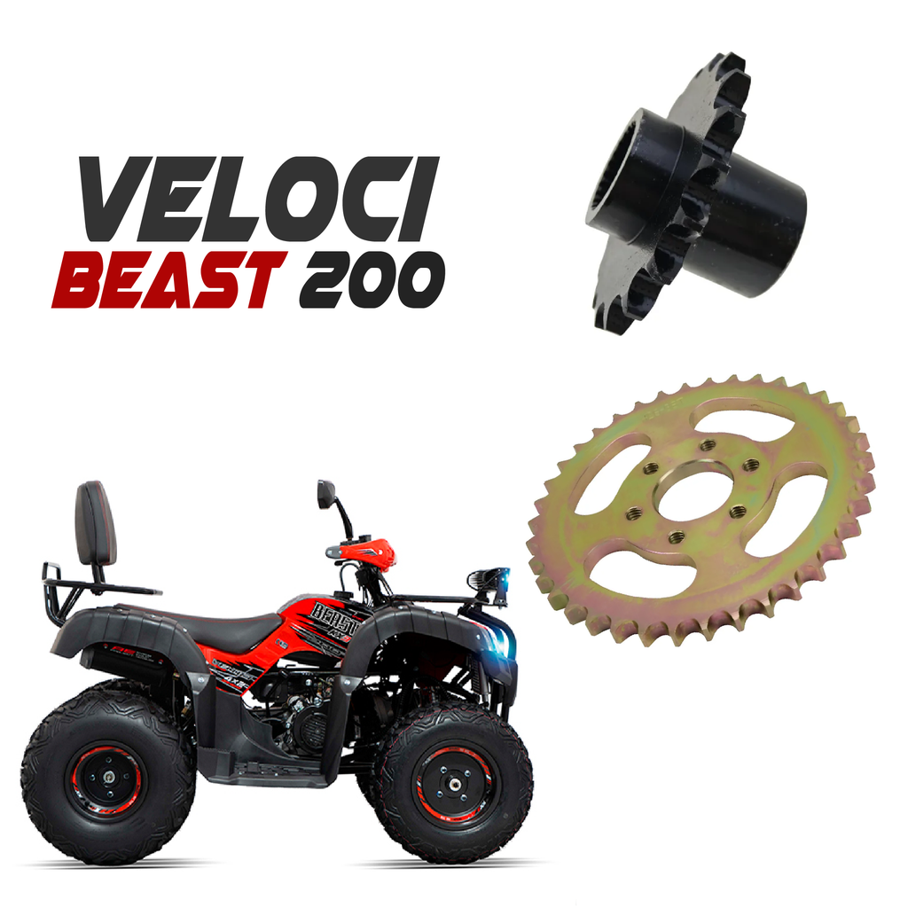 Sprock Delantero Y Trasero Para Cuatrimoto Veloci Beast 200.