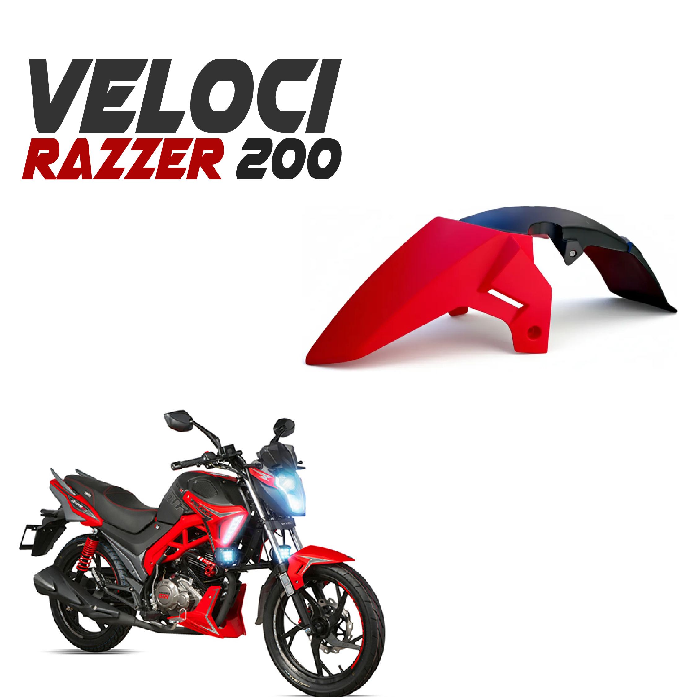 Salpicadera Delantera Para Moto Veloci Razzer Gtr 200c 19-23
