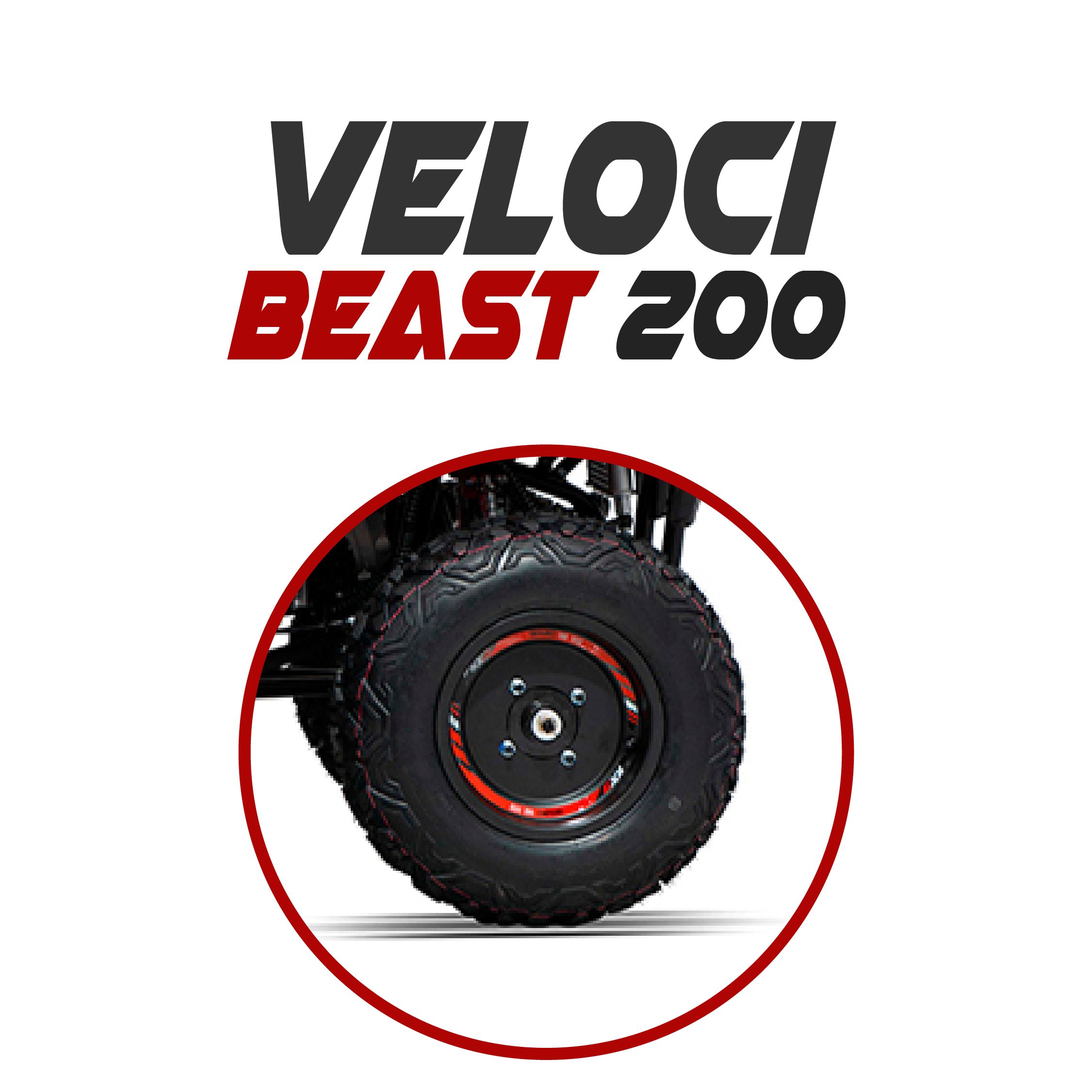 Rin Delantero Cuatrimoto Veloci Beast 200cc Negro